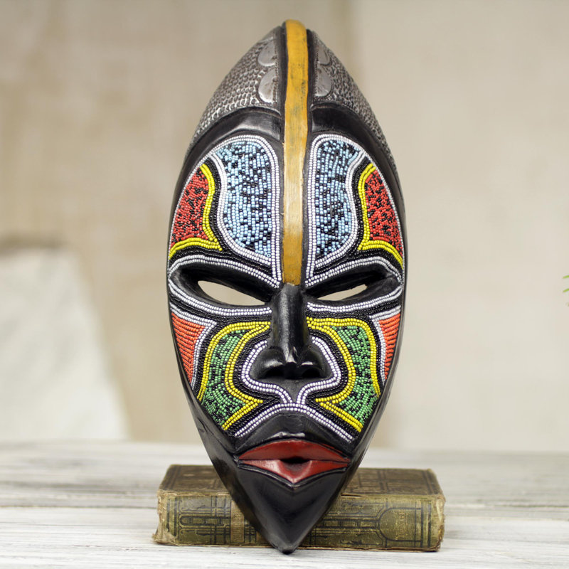 Novica West African Wood Beaded Mask Wall Décor & Reviews | Wayfair.ca
